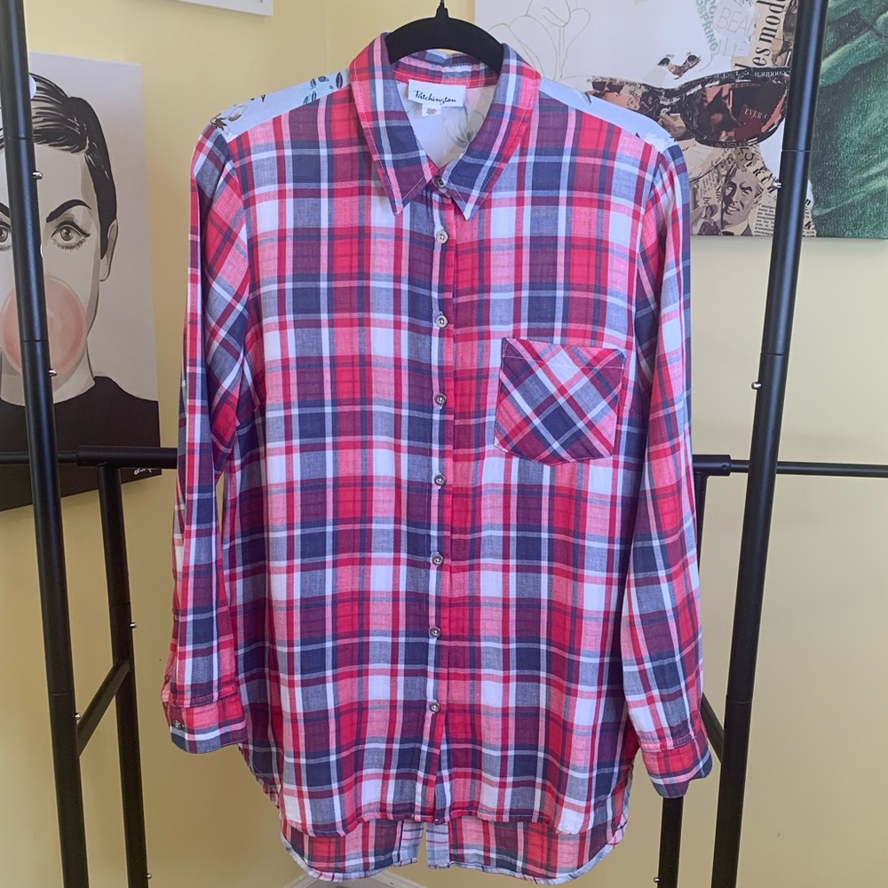 Patchington Mixed Pattern Button Down Shirt In Pl… - image 7